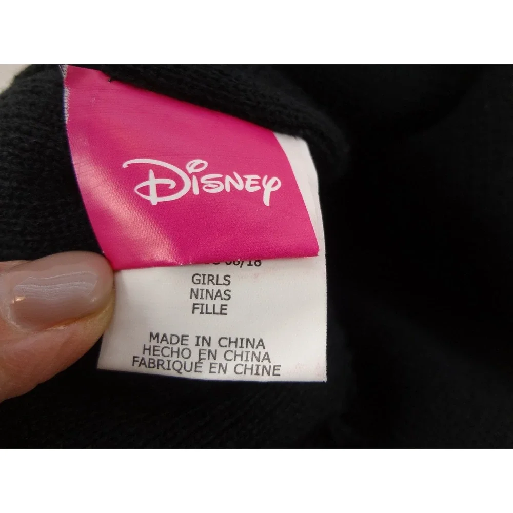 Disney Minnie Mouse Beanie Girls One Size Black Excellent Pom‎ Pom Bow Hat